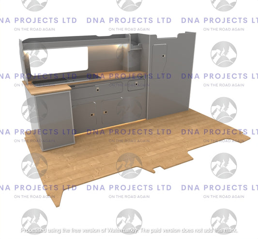 VW Volkswagen T7 Transporter 2024 Onwards Campervan Kitchen Units LWB Version 2