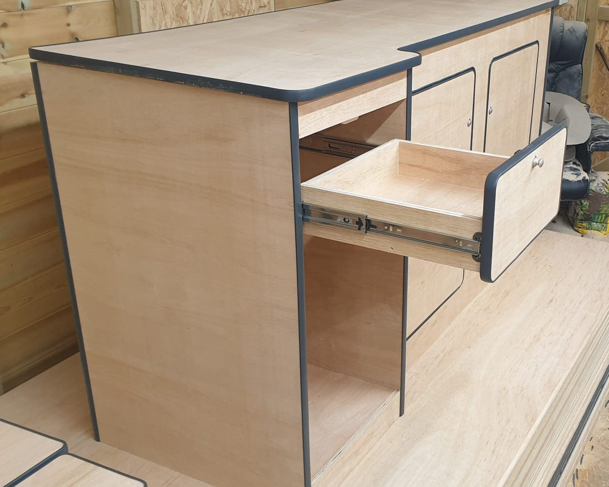 XL Campervan Universal Kitchen Pod – MDF or Lightweight Ply – Easy Assembly – Premium Large Unit