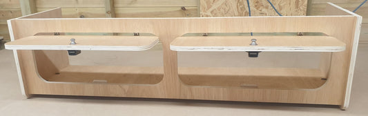 Campervan Furniture Top Locker 15mm Lightweight Ply Or 15mm MDF 350mm Height and 350mm Depth by 300/600/900/1000/1200mm Length cam lock design