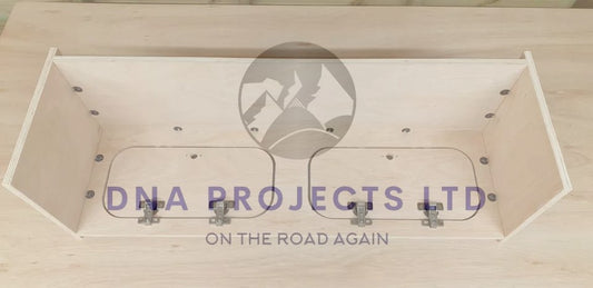 Campervan Furniture Top Locker 15mm Lightweight Ply Or 15mm MDF 250mm Height and 250mm Depth by 300/600/900/1000/1200mm Length cam lock design