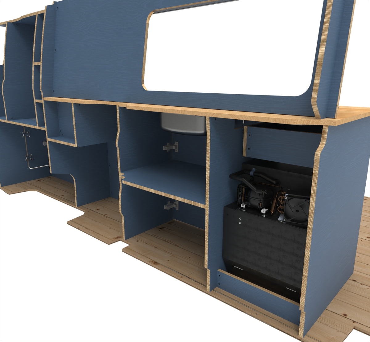 VW Volkswagen T7 Transporter 2024 Onwards Campervan Kitchen Units LWB Version 2