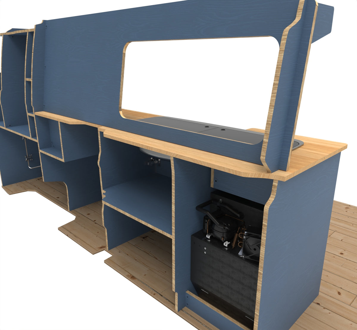 VW Volkswagen T7 Transporter 2024 Onwards Campervan Kitchen Units LWB Version 2
