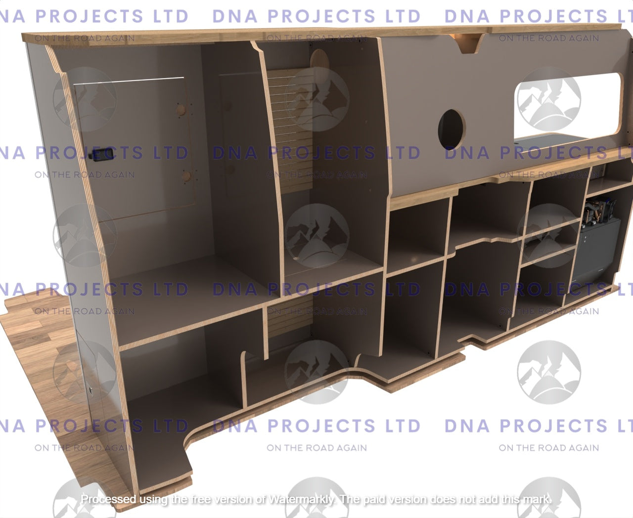 Transit Custom 2023 onwards  Campervan Kitchen Units LWB Version 1