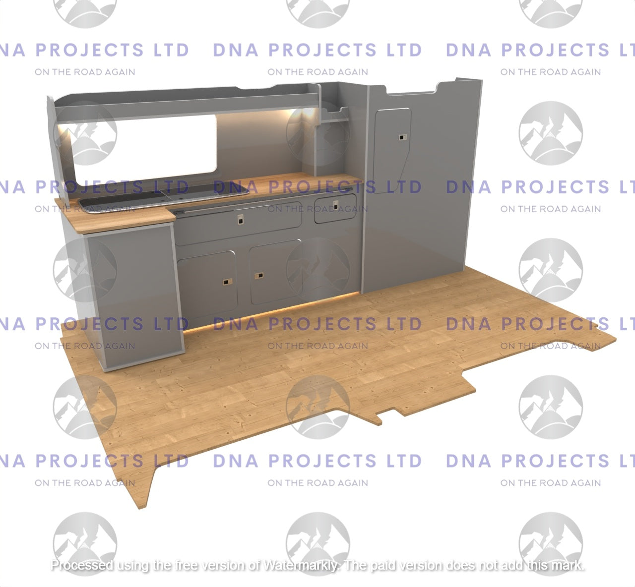 VW Volkswagen T6 Transporter 2024 Onwards Campervan Kitchen Units LWB Version 2