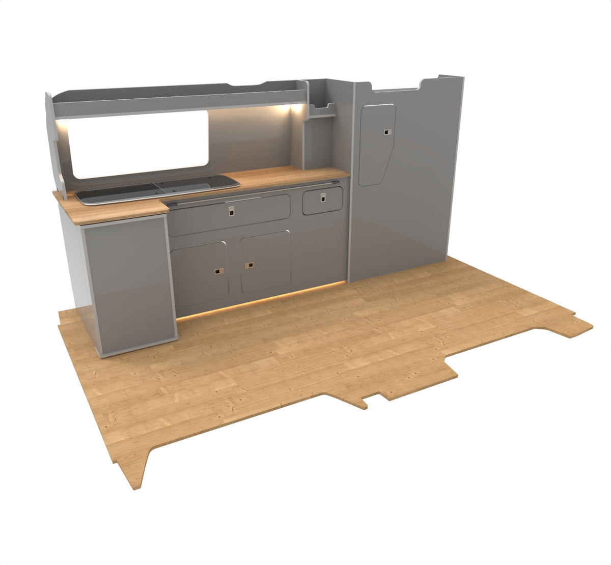 VW Volkswagen T7 Transporter 2024 Onwards Campervan Kitchen Unit LWB Version 3