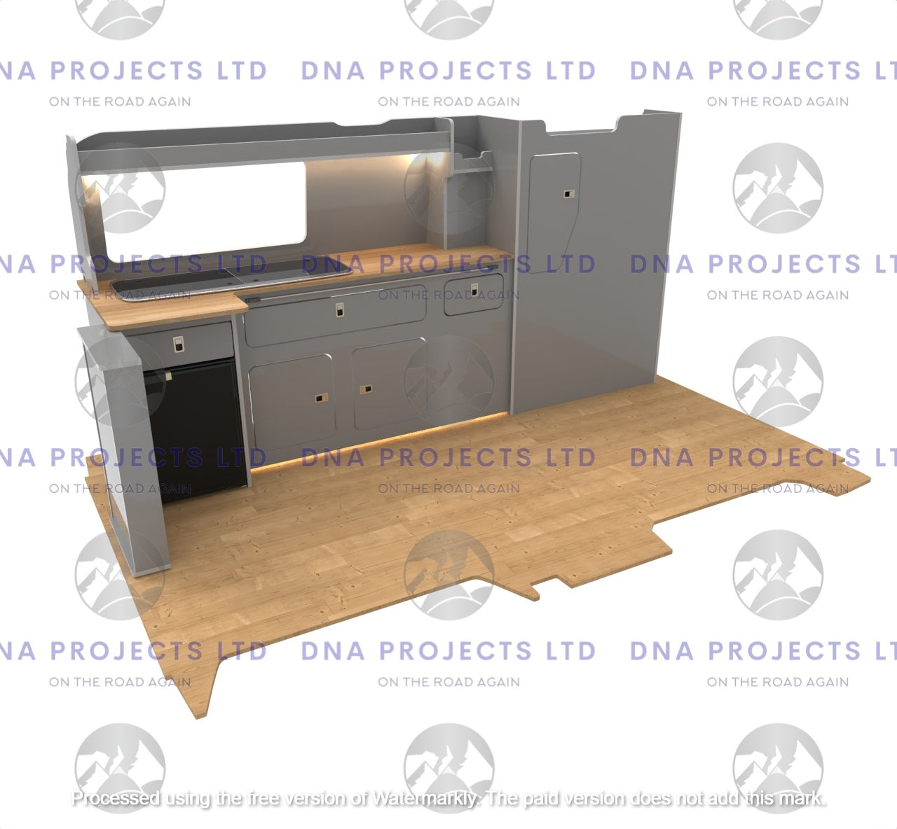 VW Volkswagen T6 Transporter 2024 Onwards Campervan Kitchen Units LWB Version 2