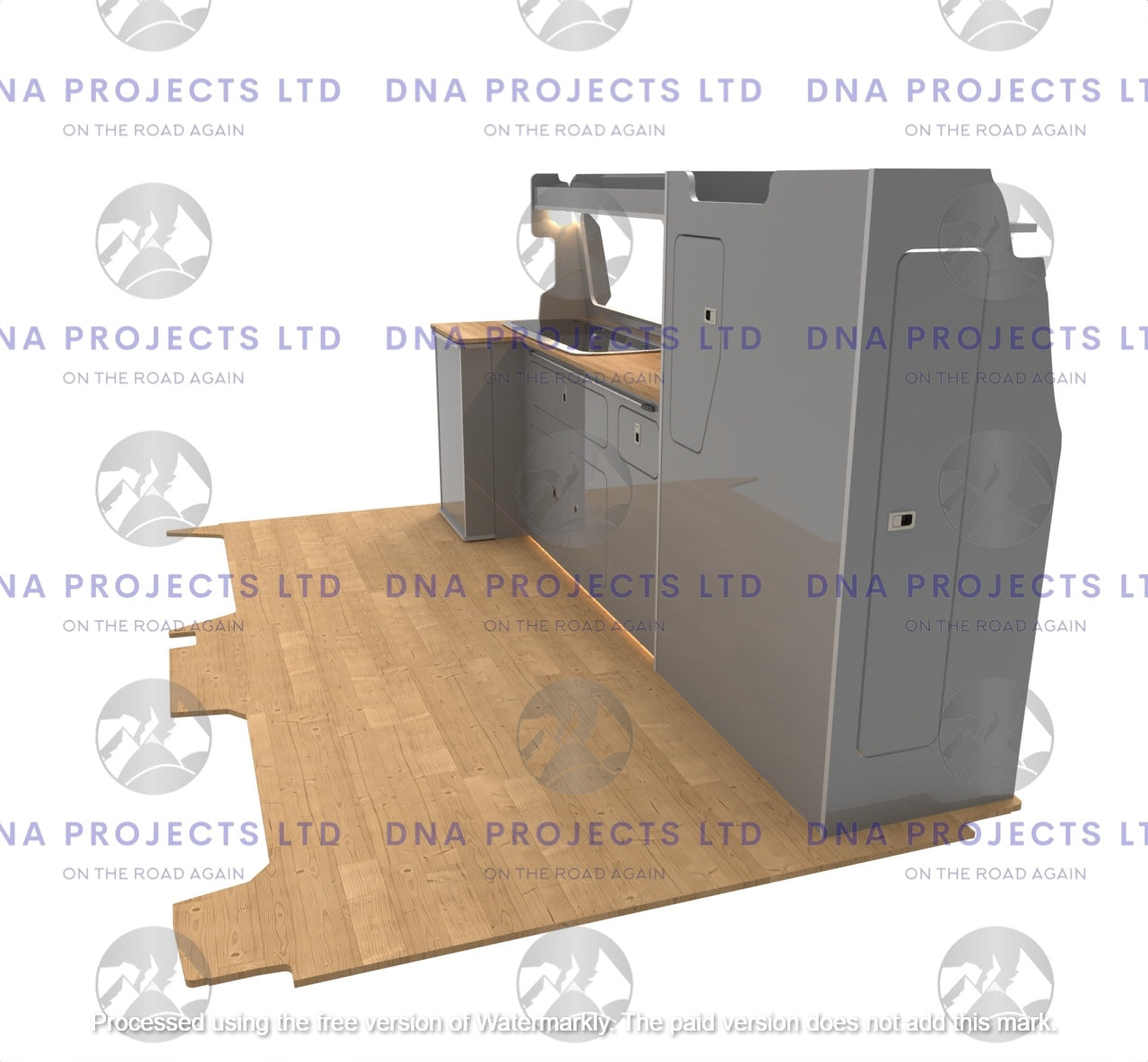 VW Volkswagen T6 Transporter 2024 Onwards Campervan Kitchen Units LWB Version 2