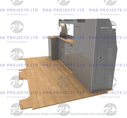 VW Volkswagen T6 Transporter 2024 Onwards Campervan Kitchen Units LWB Version 2