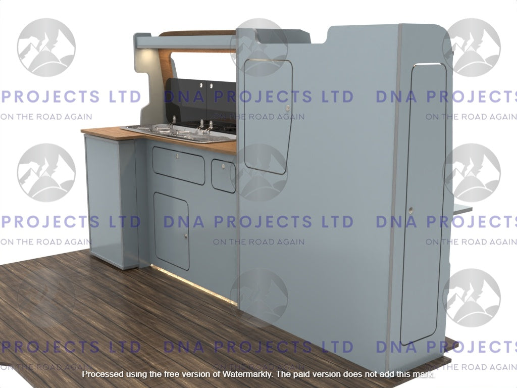 Transit Custom 2023 onwards  Campervan Kitchen Units SWB Version 3