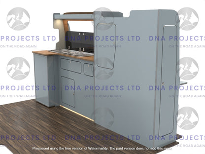 Transit Custom 2023 onwards  Campervan Kitchen Units SWB Version 3