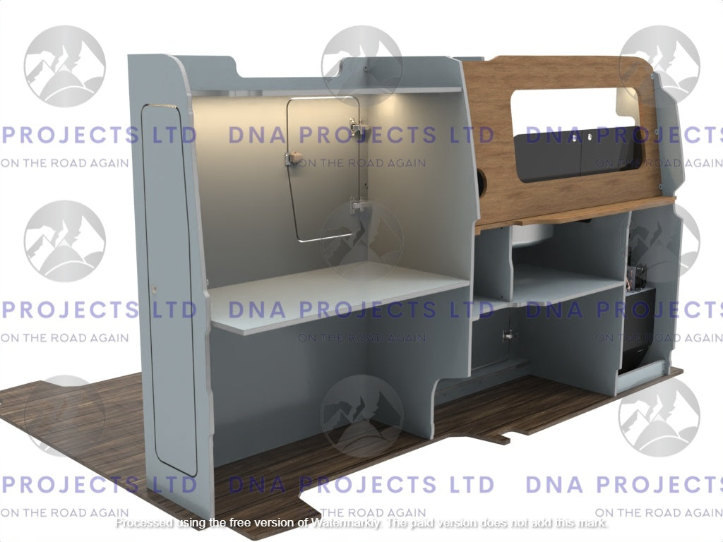 Transit Custom 2023 onwards  Campervan Kitchen Units SWB Version 3