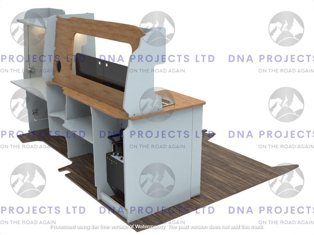 Transit Custom 2023 onwards  Campervan Kitchen Units SWB Version 3