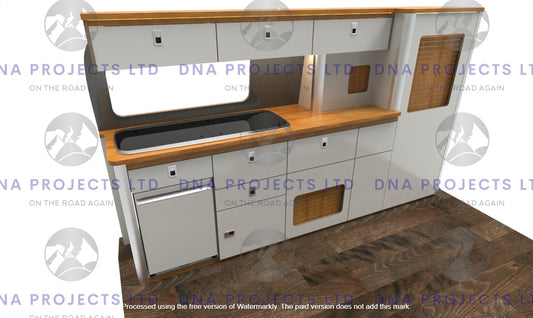 Transit Custom 2023 onwards  Campervan Kitchen Units SWB Version 1