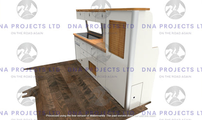 Transit Custom 2023 onwards  Campervan Kitchen Units SWB Version 1