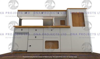Transit Custom 2023 onwards  Campervan Kitchen Units SWB Version 1
