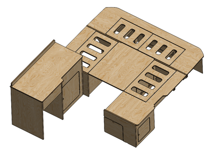 U-Shape Campervan Kitchen, Seating and Bed Furniture