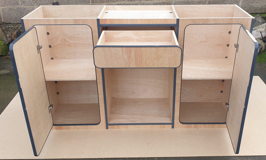 Campervan Universal Kitchen Pod (Centre Fridge) – MDF or Lightweight Ply – Easy Assembly – Premium Large Unit