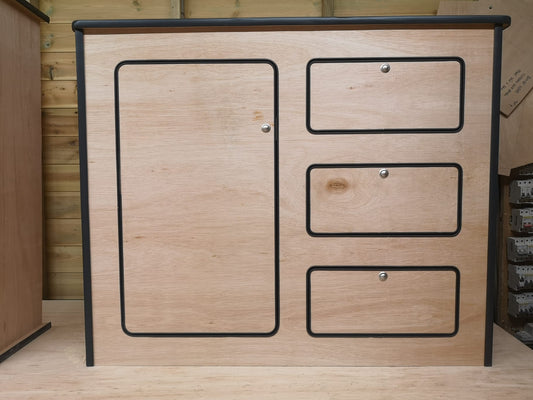 Campervan Universal Kitchen Pod (3 Drawers) – MDF or Lightweight Ply – Easy Assembly – Premium Large Unit