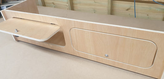 Campervan Furniture Top Locker 15mm Lightweight Ply Or 15mm MDF 250mm Height and 250mm Depth by 300/600/900/1000/1200mm Length cam lock design