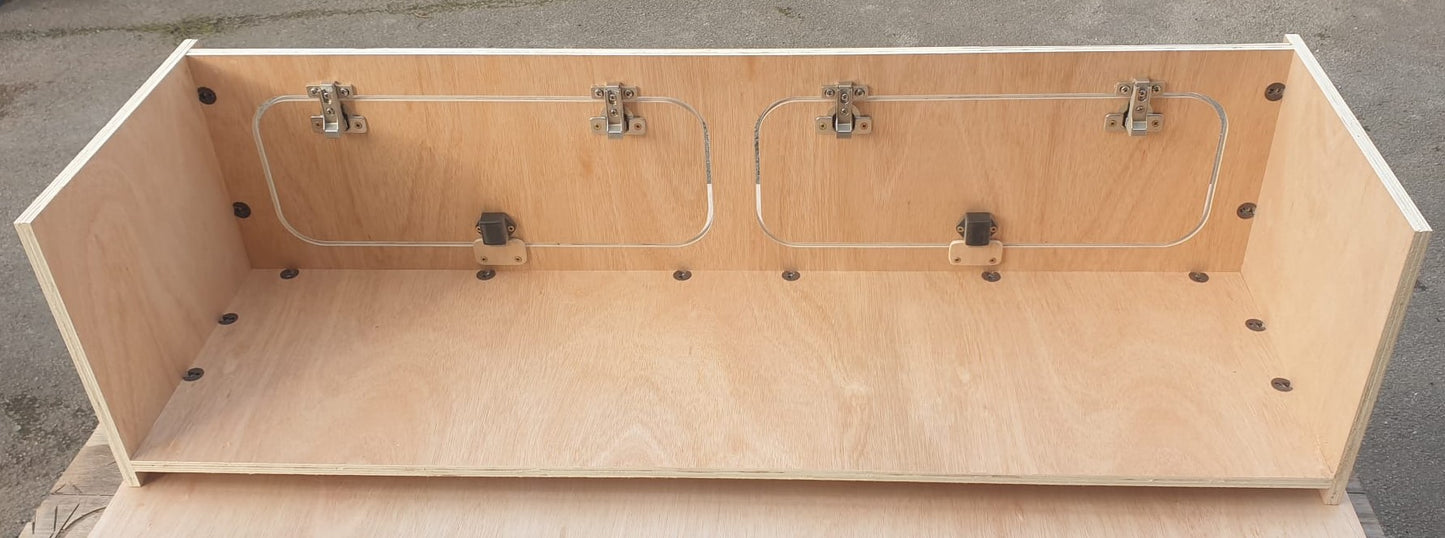 Campervan Furniture Top Locker 15mm Lightweight Ply Or 15mm MDF 300mm Height and 300mm Depth by 300/600/900/1000/1200mm Length cam lock design