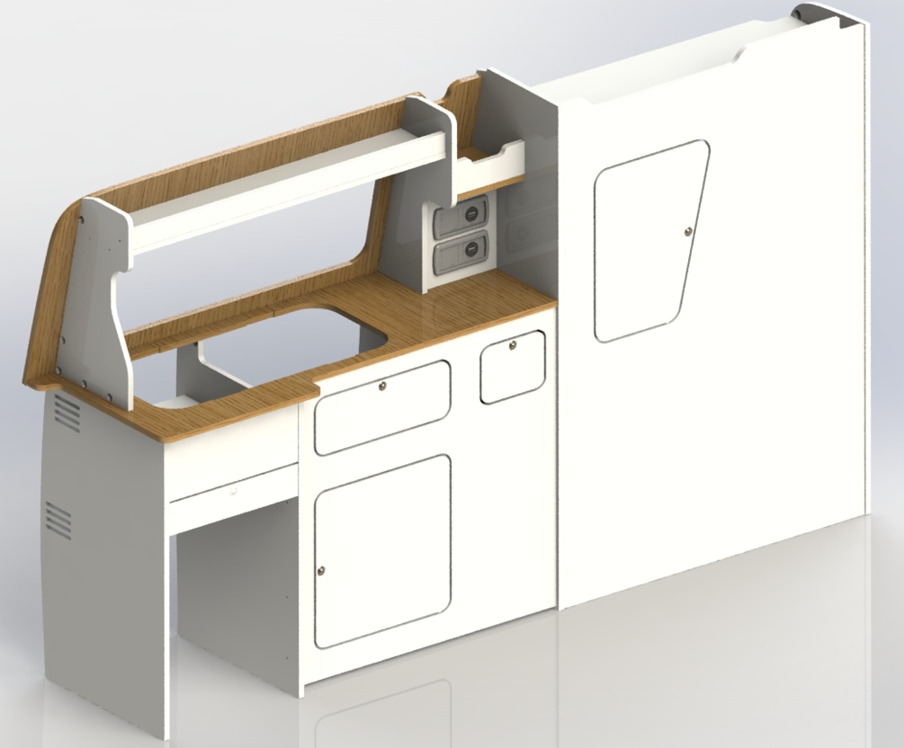 Custom order Josh Campervan kitchen no fridge VW T6 SWB
