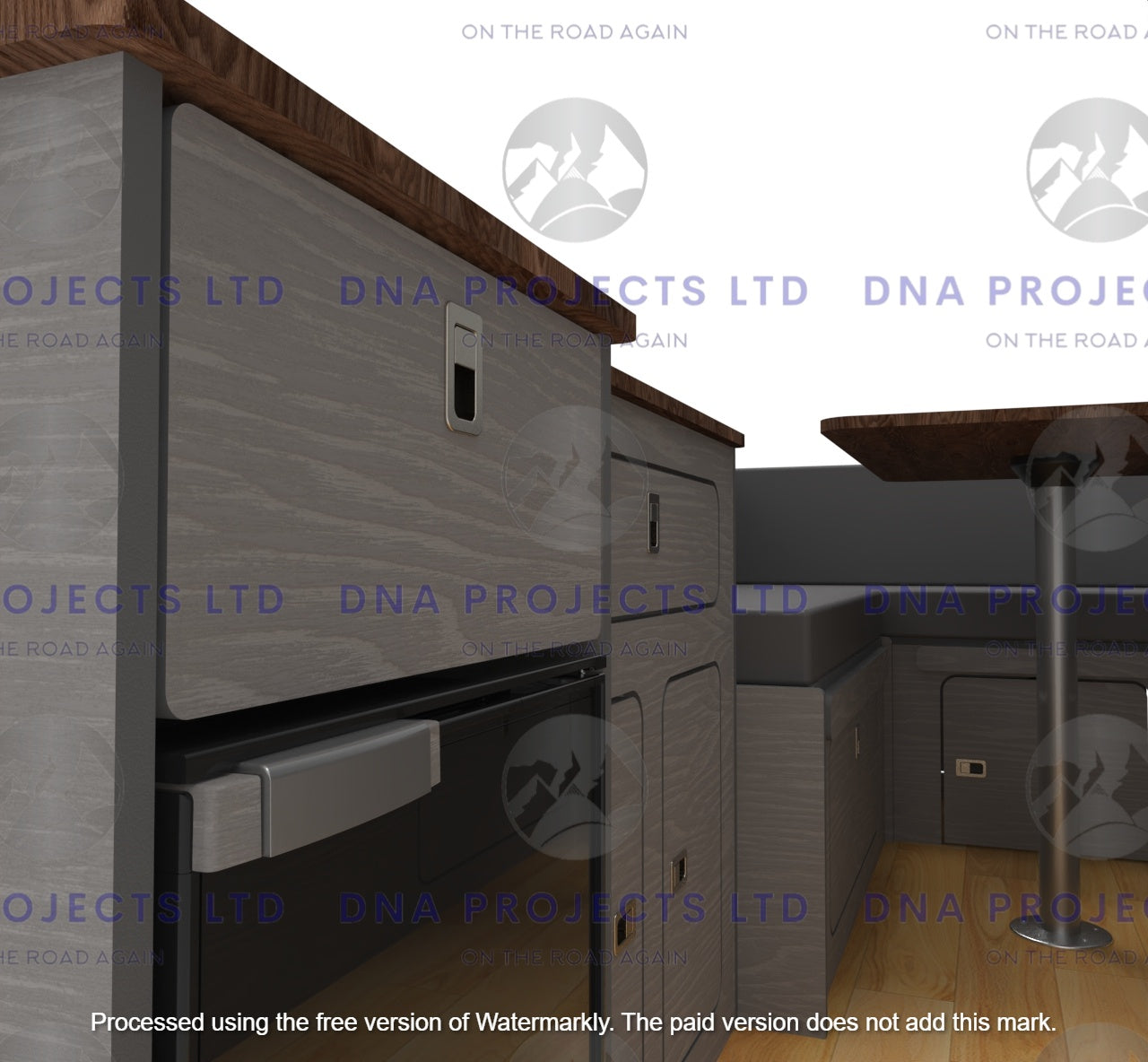 Transit Custom 2023 onwards  Campervan Kitchen Units LWB U Shape Layout