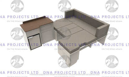 Transit Custom 2023 onwards  Campervan Kitchen Units SWB U Shape Layout
