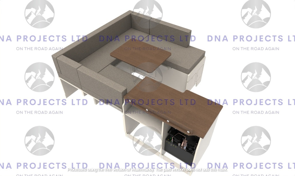 Transit Custom 2023 onwards  Campervan Kitchen Units SWB U Shape Layout