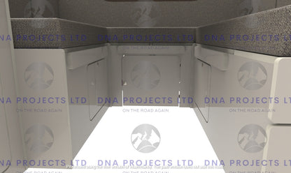 Transit Custom 2023 onwards  Campervan Kitchen Units SWB U Shape Layout