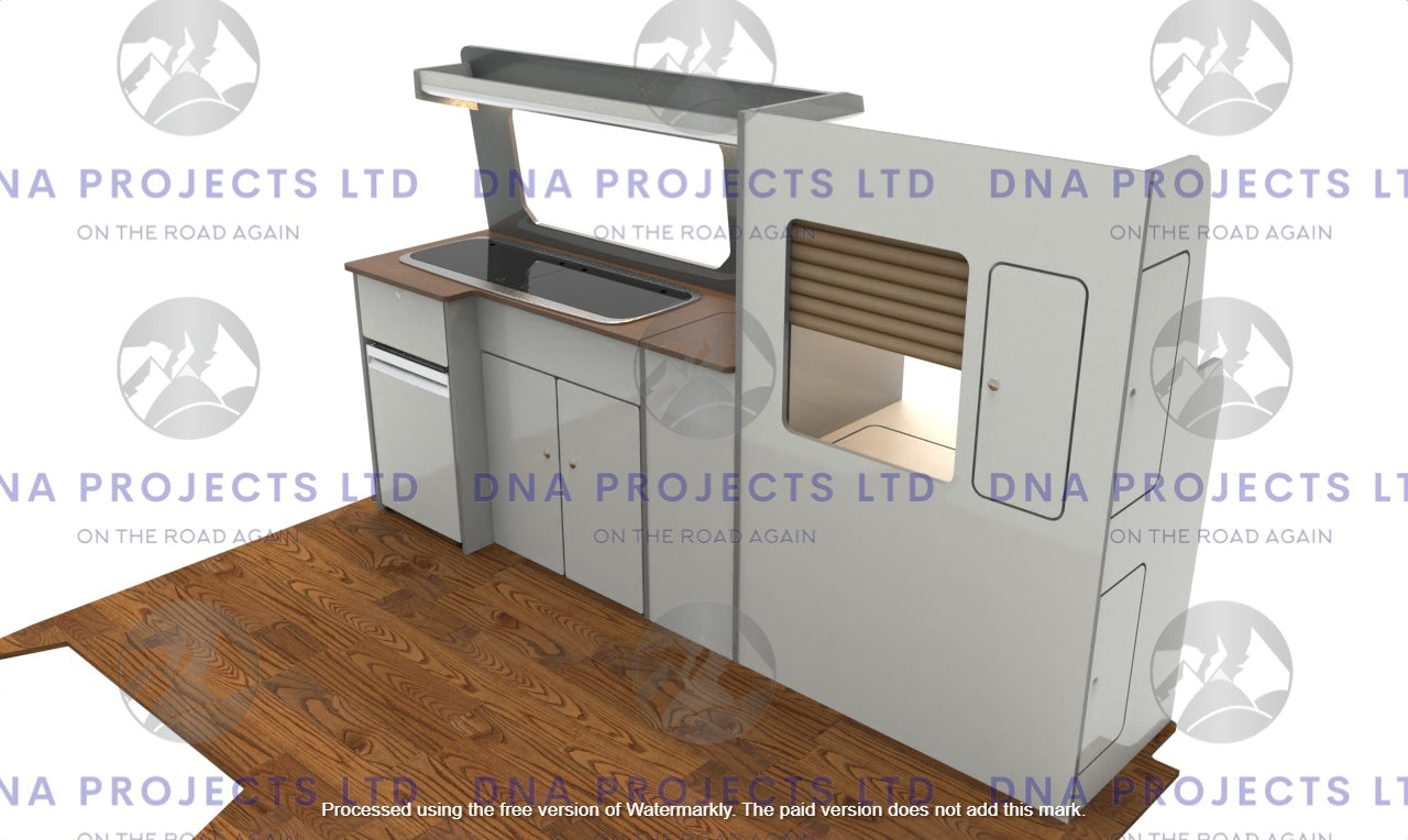 Transit Custom 2023 onwards  Campervan Kitchen Units SWB Version 1