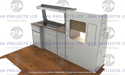 Transit Custom 2023 onwards  Campervan Kitchen Units SWB Version 1