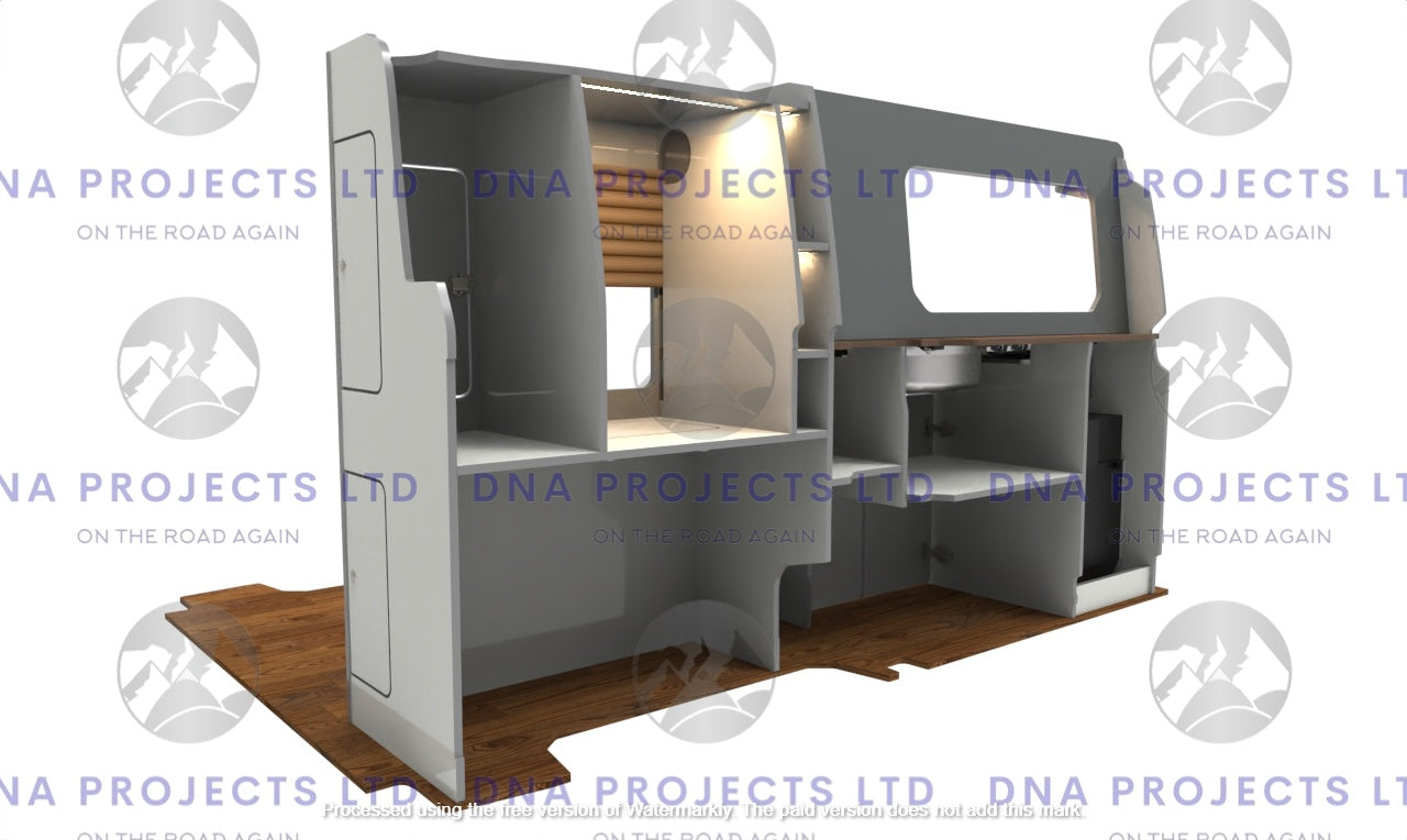 Transit Custom 2023 onwards  Campervan Kitchen Units SWB Version 1