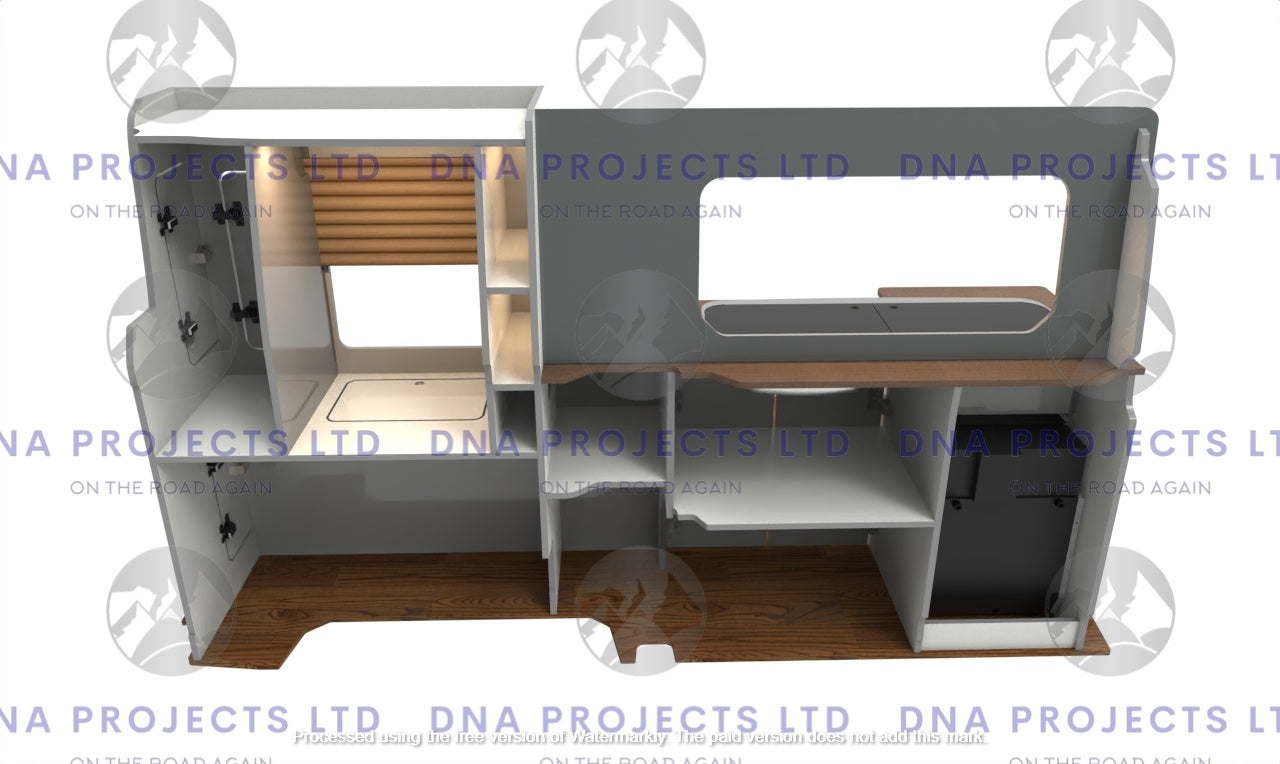 Transit Custom 2023 onwards  Campervan Kitchen Units SWB Version 1