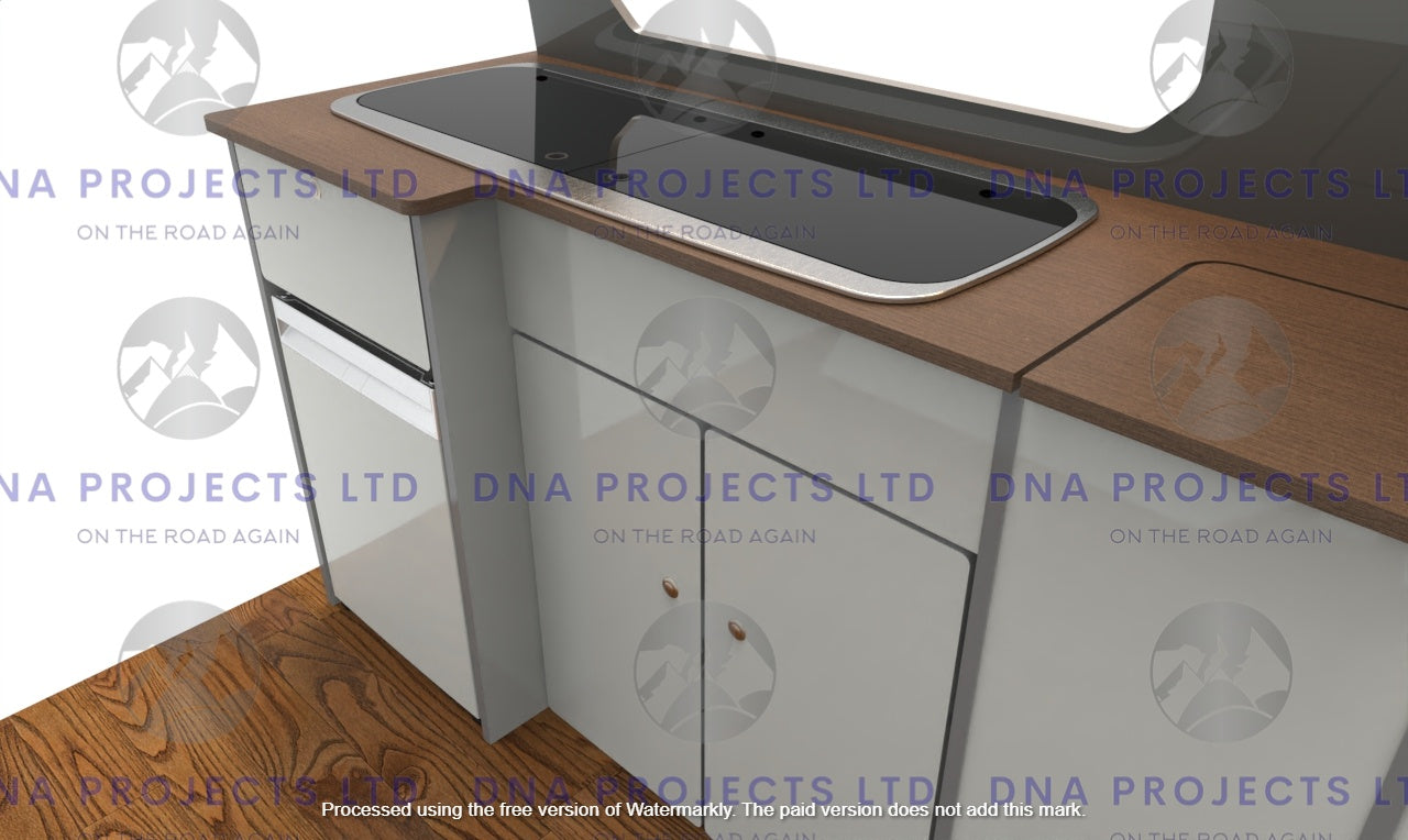 Transit Custom 2023 onwards  Campervan Kitchen Units SWB Version 1